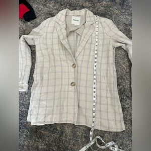 Madewell Light Beige Plaid Blazer